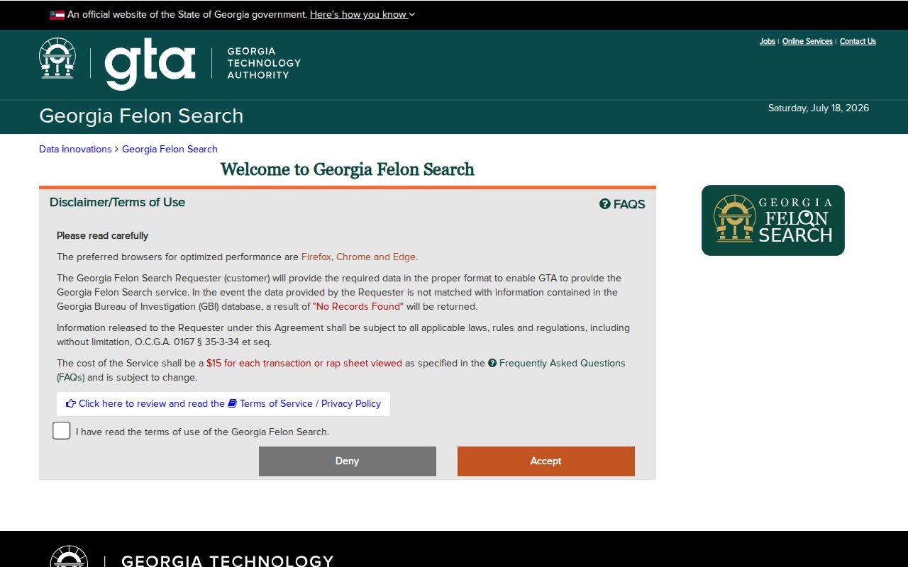 Talbot County criminal history Georgia Felon Search portal