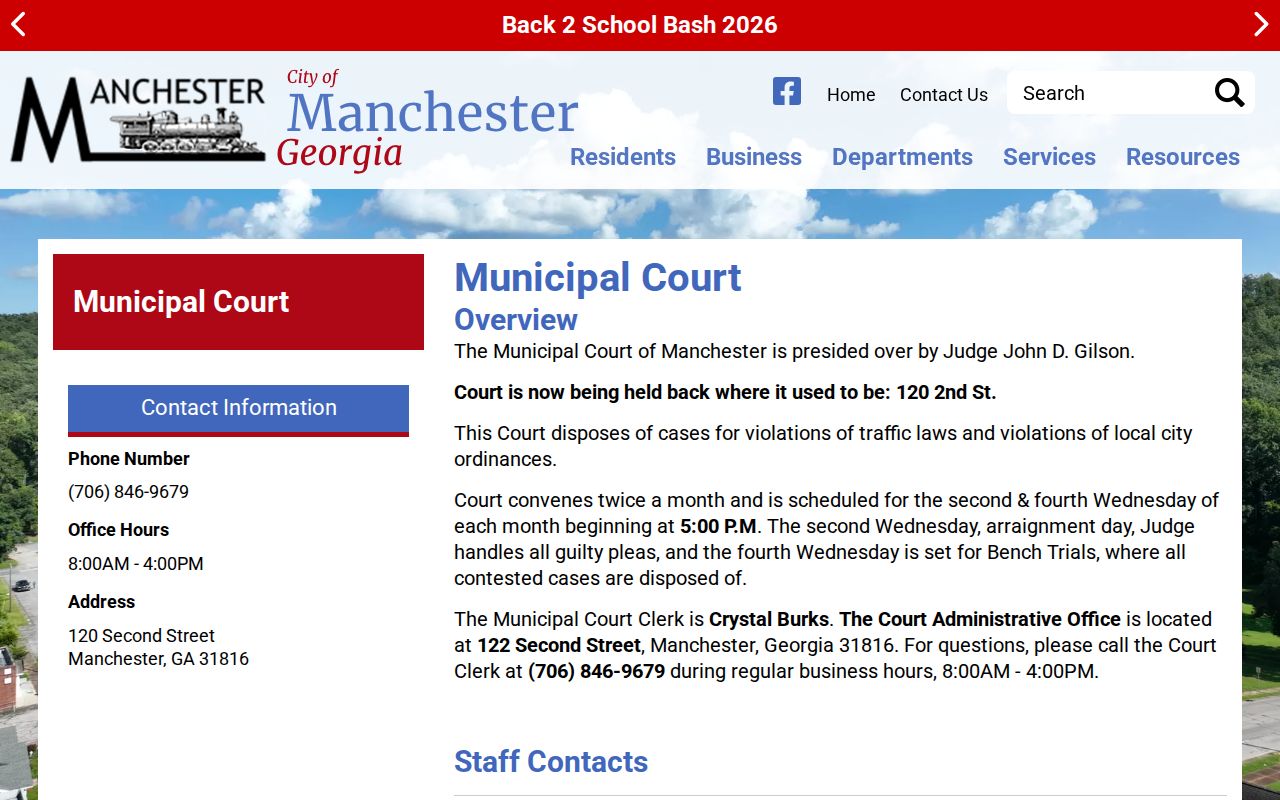 Manchester criminal history records at Manchester Municipal Court
