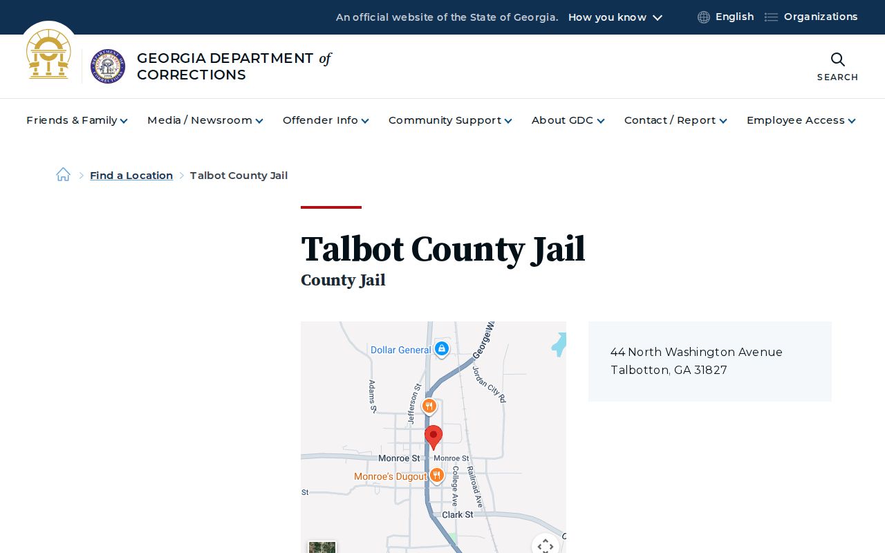 Talbot County arrest records and official jail directory