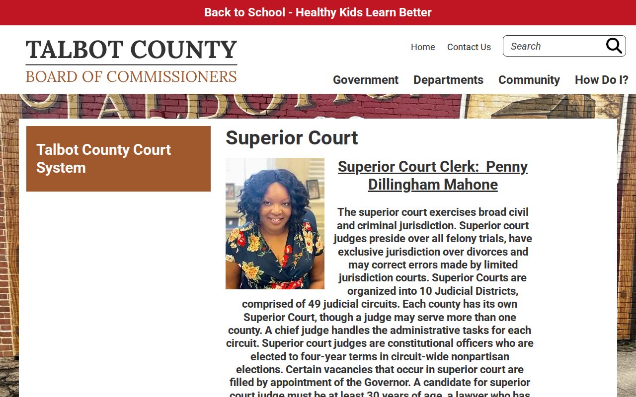 Talbot County criminal court case information from Superior Court