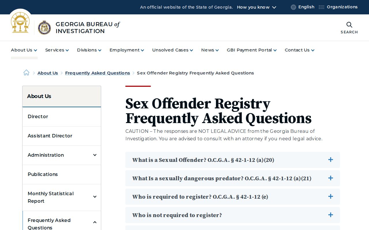 Talbot County sex offender registry FAQ from GBI