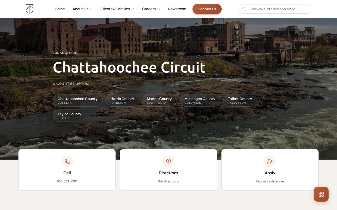 Chattahoochee Circuit Public Defender office serving Woodland and Talbot County